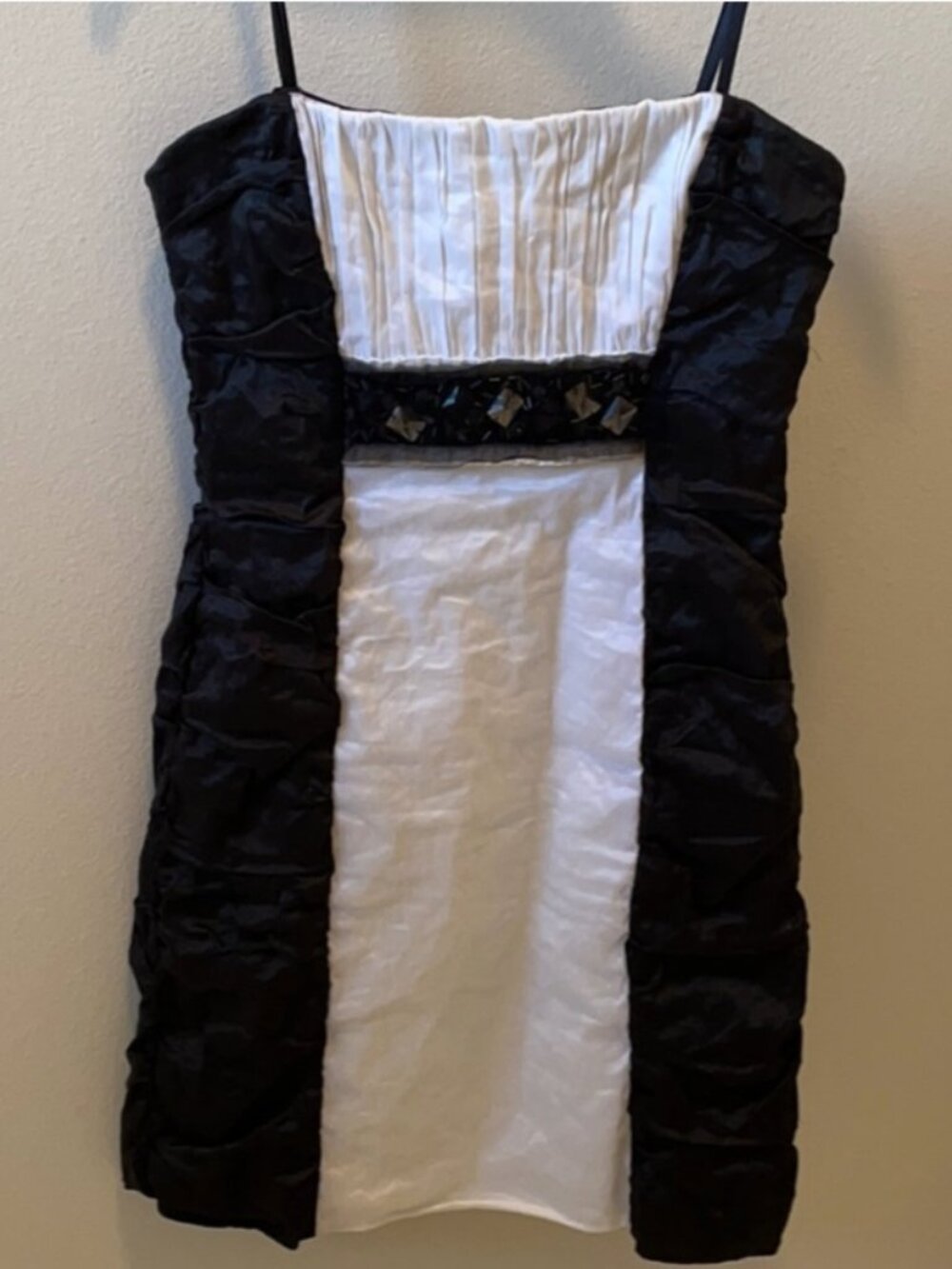 Black and White Taffeta BCBG Max Azria Cocktail Dress